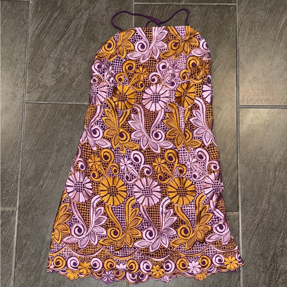 Anthropologie Embroidered Mini Dress